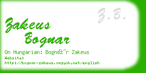 zakeus bognar business card